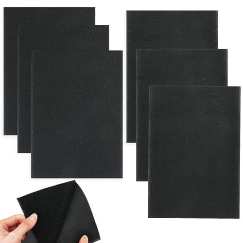 Klettband zum Nähen, 3er-Pack Klettverschluss zum Nähen, Schwarz Klettband Breit 20x30CM, Klett zum nähen, Klettstreifen für Textilien, Kleidung, Schuhe von Tikplus