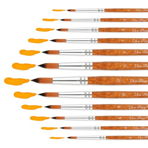 Nylon Aquarellpinsel Set,12 Stück Rundpinsel Set,Ausschreibung Haarpinsel Set,Künstlerpinsel für Anfänger Künstler,Malen Pinsel Set für Aquarell Acryl Ölgemälde,Nylon Acrylfarben Pinsel Nylon Aquarellpinsel Set,12 Stück Rundpinsel Set,Ausschreibung Haarpinsel Set,Künstlerpinsel für Anfänger Künstler,Malen Pinsel Set für Aquarell Acryl Ölgemälde,Nylon Acrylfarben Pinsel von Tikplus