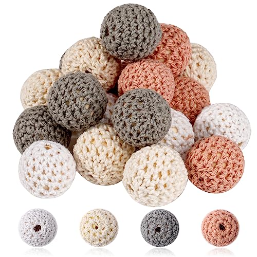 Tikplus 20 Stück Häkelperlen, 20mm Gehäkelt Holzperlen zum Auffädeln, Perlen mit Loch Ketten Selber Machen Set, Armbänder Selber Machen Erwachsene, Wooden Beads für DIY Schmuck Herstellung Tikplus 20 Stück Häkelperlen, 20mm Gehäkelt Holzperlen zum Auffädeln, Perlen mit Loch Ketten Selber Machen Set, Armbänder Selber Machen Erwachsene, Wooden Beads für DIY Schmuck Herstellung von Tikplus