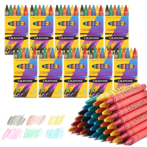 Tikplus 60 Stück Wachsmalstifte für Kinder, 6 farbige Mini-Malstifte für Partytütenfüller, Kinder-Malsets zum Zeichnen, Graffiti, Schulklassenzimmer, 10 Boxen Tikplus 60 Stück Wachsmalstifte für Kinder, 6 farbige Mini-Malstifte für Partytütenfüller, Kinder-Malsets zum Zeichnen, Graffiti, Schulklassenzimmer, 10 Boxen von Tikplus