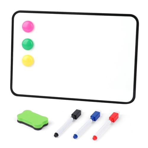 Whiteboard Klein, 30x21cm Magnettafel Magnettafel A4, Doppelseitige Tragbare Magnetwand mit Stiften und Mini Magnets, Radiergummi, Schreibtafel Abwischbar von Tikplus