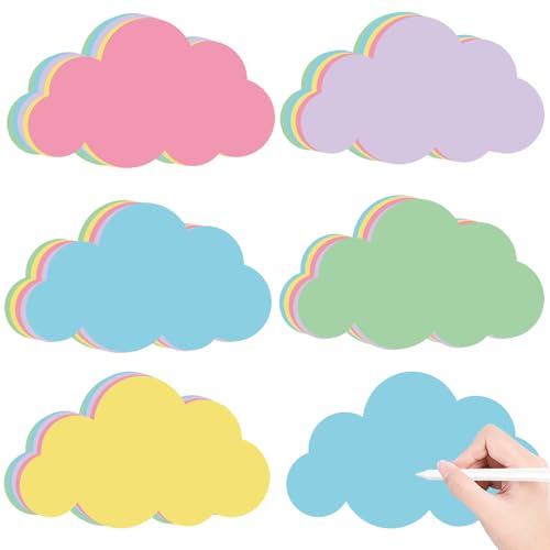 Wolken Moderationskarten, 50 Stück Moderationskarten Set, 5 Farben Metaplankarten Groß Präsentationskarten, Blanko Lernkarten für Büro Schule Präsentation und Moderation - 23 X 14cm von Tikplus