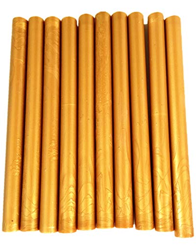 Tikwisdom 10pcs Siegelwachs-Stangen für Heißklebepistole, Farben Vintage Gold von Tikwisdom