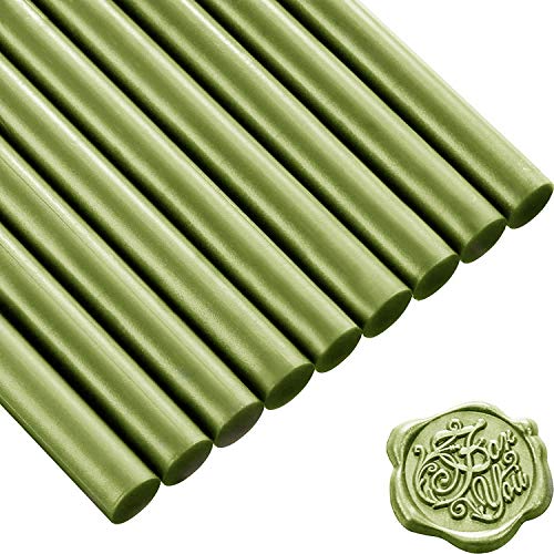 Tikwisdom 10 Stück Vintage-Siegelwachsstifte für Heißklebepistole, Wachssiegel und Briefe/Briefumschläge, Kieferngrün Tikwisdom 10 Stück Vintage-Siegelwachsstifte für Heißklebepistole, Wachssiegel und Briefe/Briefumschläge, Kieferngrün von Tikwisdom