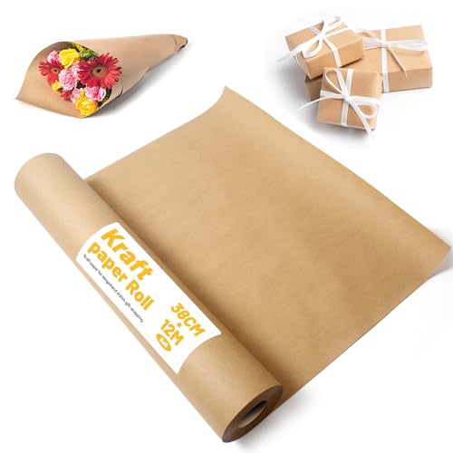 Braun Kraftpapier 38cmx12m 80g/m² Geschenkpapier Kraftpapierrolle 80g/m² für Verpackung, Kunsthandwerk, Packpapier, Geschenkpapier rolle, Verpackungsrolle für Post, Pakete Braun Kraftpapier 38cmx12m 80g/m² Geschenkpapier Kraftpapierrolle 80g/m² für Verpackung, Kunsthandwerk, Packpapier, Geschenkpapier rolle, Verpackungsrolle für Post, Pakete von Tikxlafe
