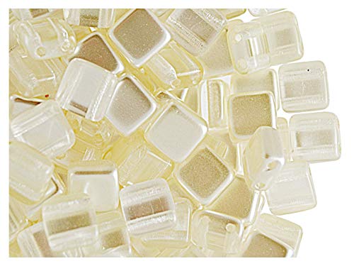 40 stk Tschechische Gepresste Glasperlen Tile 6x6x3.2mm, Zwei Löcher, Perlglanz-Beschichtung von Estrela, Ivery Pearl 40 stk Tschechische Gepresste Glasperlen Tile 6x6x3.2mm, Zwei Löcher, Perlglanz-Beschichtung von Estrela, Ivery Pearl von Tile Beads