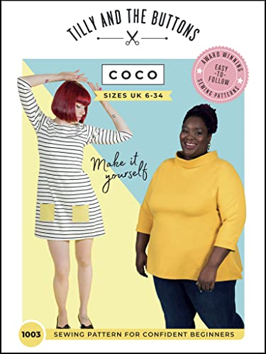 Tilly and the Buttons Coco Top und Kleid Schnittmuster, mehrfarbig, UK 6-34 / US 2-30 / EUR 34-62 / AUS 6-34 Tilly and the Buttons Coco Top und Kleid Schnittmuster, mehrfarbig, UK 6-34 / US 2-30 / EUR 34-62 / AUS 6-34 von Tilly and the Buttons