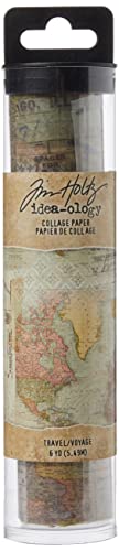 Tim Holtz Idea-ology 563998 Idea-Ology Collage-Papier, 15,2 x 1,8 m, Reisen Kunsthandwerk, mehrfarbig von Tim Holtz Idea-ology