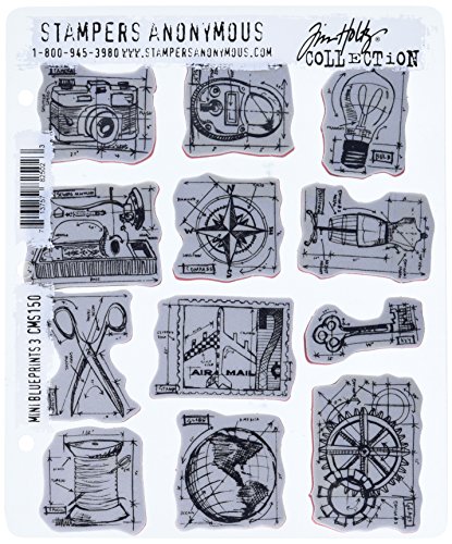 Stampers Anonymous Tim Holtz Haftende Stempelsets, künstlerische Werkzeuge, Gummistempel blau Stampers Anonymous Tim Holtz Haftende Stempelsets, künstlerische Werkzeuge, Gummistempel blau von Stampers Anonymous