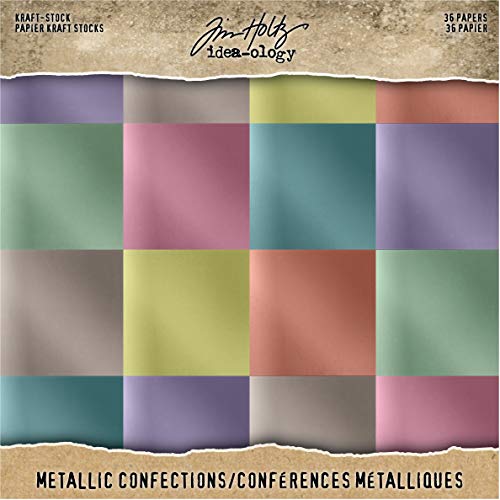 Tim Holtz Idea-ology 559004 Kraft-Stock Mtllic Confections Bedrucktes Papier, metallisch, 8 x 8 inches von Tim Holtz Idea-ology