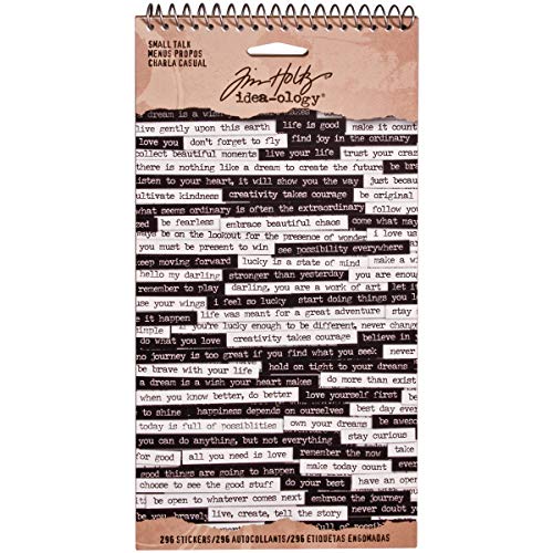 Advantus TH93193 Idea-Ology Stickerbuch mit Spiralbindung, 11,4 x 21,6 cm, Small Talk von Tim Holtz Idea-ology