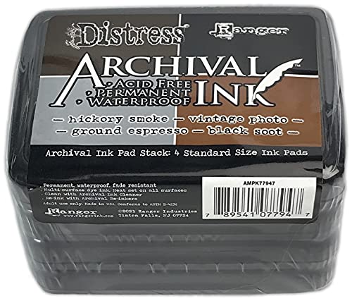 Tim Holtz Distress Archival Ink Pad Stack-Basics -MPK77947 von Tim Holtz - Ranger