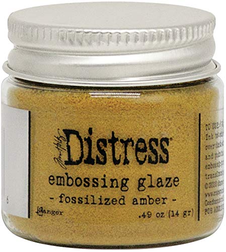 Tim Holtz - Ranger Ranger-Tim Holtz Distress Embossing Glaze-Fossilized 621824 FOSSIL AMB Prägungslack, Versteinerter Bernstein, Einheitsgröße von Tim Holtz - Ranger