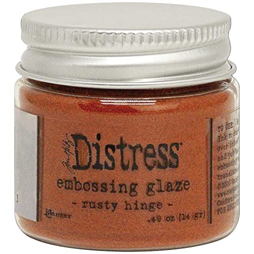 Tim Holtz - Ranger 621827 Glaze-Rusty Hinge Ranger – Tim Holtz Distress Embossing-Glasur – rostiges, Rost-Scharnier, 1 oz jar von Tim Holtz - Ranger