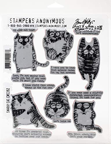 Stampers Anonymous CMS392 SNARKY CAT Tim holtz cling stamp Haftstempel-Set, Gummi, Einheitsgröße Stampers Anonymous CMS392 SNARKY CAT Tim holtz cling stamp Haftstempel-Set, Gummi, Einheitsgröße von Stampers Anonymous
