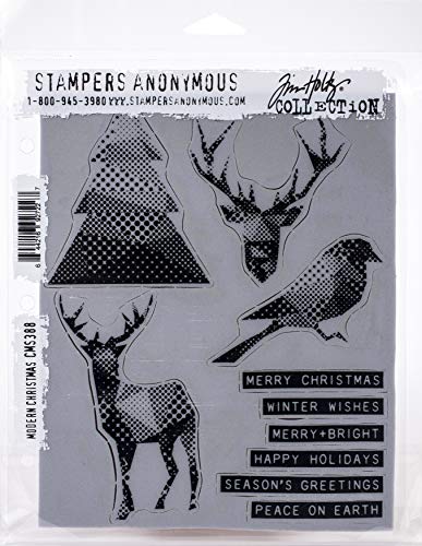 Tim Holtz - Stampers Anon Cling RBBR Stempel-Set CMS, modern Christmas, c1 von Stampers Anonymous