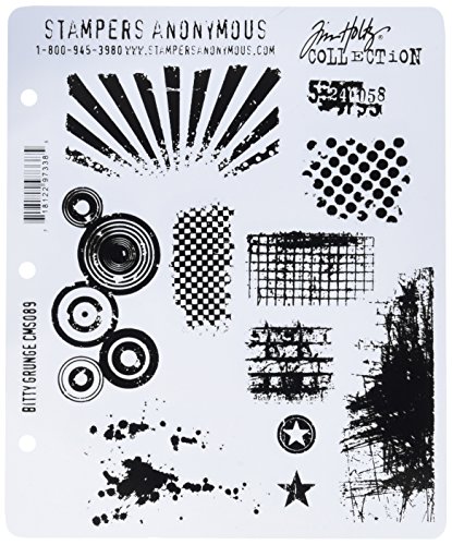 Tim Holtz Haftstempel Bitty Grunge 17,8 x 21,9 cm von Stampers Anonymous