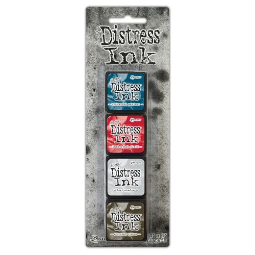 Tim Holtz Ranger Distress Mini Ink Kit 18 (Includes Unchartered Mariner, Lumberjack Plaid, Lost Shadow, and Scorched Timber), Multicolor, 1 x 1 cm von Tim Holtz