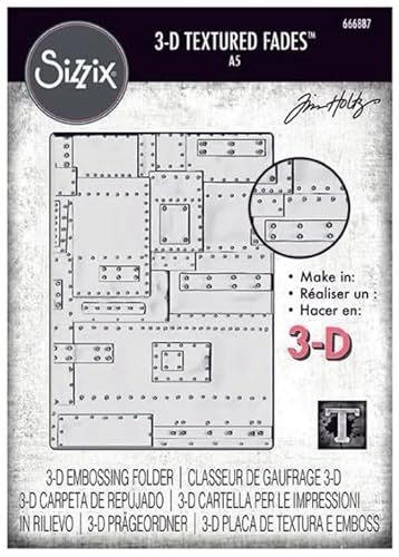 Tim Holtz Sizzix Foundry Prägeschablone, 3D-Textur, verblasst nicht, A5-Größe Tim Holtz Sizzix Foundry Prägeschablone, 3D-Textur, verblasst nicht, A5-Größe von Tim Holtz
