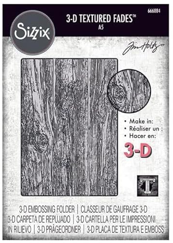 Tim Holtz Sizzix Prägeschablone aus Holz, 3D-Textur, A5 von Tim Holtz