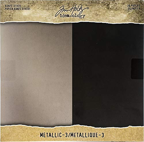 Tim Holtz TH94021 Stock 3 Gunmetal and Onyx Kraft-Metallic, 20,3 x 20,3 cm, Papier, Einheitsgröße Tim Holtz TH94021 Stock 3 Gunmetal and Onyx Kraft-Metallic, 20,3 x 20,3 cm, Papier, Einheitsgröße von Tim Holtz