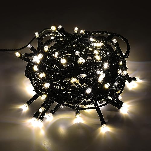 LED Lichterkette mit 200 LED-Lichtern – Widerstandsfähiger Trafo für Wind und Wetter – 10 Meter Beleuchtungslänge und 5 Meter Zuleitung – Ideal für Weihnachtsbäume, Balkone und Außenbereiche LED Lichterkette mit 200 LED-Lichtern – Widerstandsfähiger Trafo für Wind und Wetter – 10 Meter Beleuchtungslänge und 5 Meter Zuleitung – Ideal für Weihnachtsbäume, Balkone und Außenbereiche von Tim Home
