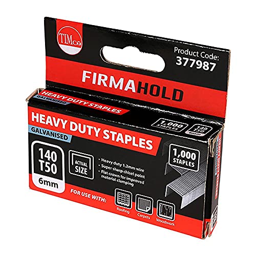 TIMCO 377987 Firmahold-Heftklammern, robust, Meißelspitze, verzinkt von TimCo