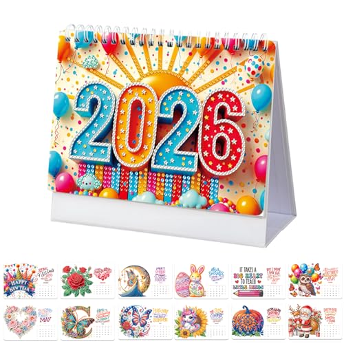 Diamond Painting Kalender 2026, Diamond Art Painting Tischkalender Diamantmalerei Tischkalender zum Aufstellen 12 Monatskalender Diamant Malerei Weihnachten Schreibtisch Kalender für Partygeschenk (C) Diamond Painting Kalender 2026, Diamond Art Painting Tischkalender Diamantmalerei Tischkalender zum Aufstellen 12 Monatskalender Diamant Malerei Weihnachten Schreibtisch Kalender für Partygeschenk (C) von Timasser