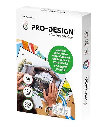 ProDesign Druckerpapier 250 Blatt weiß 120g A4 29,7 x 21 cm von ProDesign