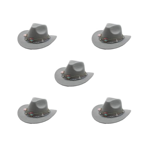 Timcryxient 5 Sets leichte und bequeme Kinder Mädchen Jazzes Hut breite Anwendung Polyester Kinder Wolle hohl Western Cowboyhut grau Timcryxient 5 Sets leichte und bequeme Kinder Mädchen Jazzes Hut breite Anwendung Polyester Kinder Wolle hohl Western Cowboyhut grau von Timcryxient