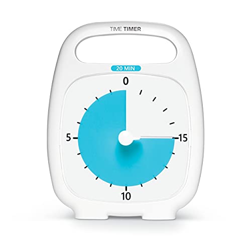 Time Timer PLUS 20 Minute Visueller Analog-Timer (weiß) Optionaler aktustischer Alarm (Lautstärkeregler) Kein lautes Ticken; Zeitmanagement-Tool von TIME TIMER
