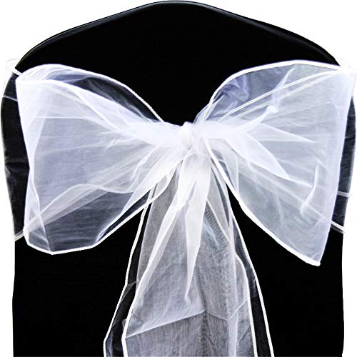 TtS Organza-Schleifen / -Bänder als Stuhldekoration für Hochzeiten, Partys oder als Geburtstags-Dekoration, 280 cm x 22 cm, 10 Stück, Organza, weiß, about 22cm X 280cm TtS Organza-Schleifen / -Bänder als Stuhldekoration für Hochzeiten, Partys oder als Geburtstags-Dekoration, 280 cm x 22 cm, 10 Stück, Organza, weiß, about 22cm X 280cm von Time to Sparkle