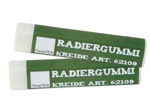 TimeTEX Radiergummi "Kreide-Optik" - 2 Stück - für Blei- und Farbstifte - 62109 von TimeTEX