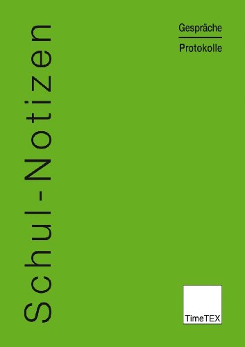 TimeTEX Schul-Notizen - Gespräche - Protokolle - A5 - Heft - Grün - 10779 - Schulnotizen von TimeTEX