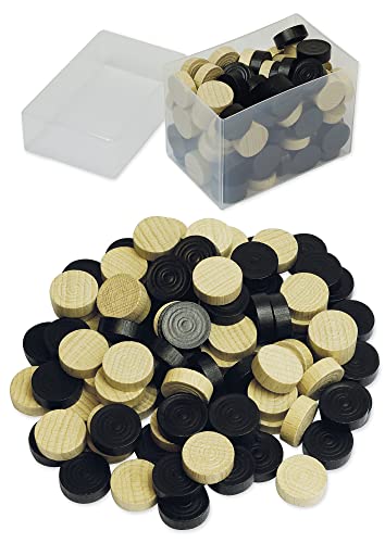 TimeTEX Spielsteine aus Holz - 100 Stück - für Gruppen- oder Projektarbeiten - Natur/schwarz - 21 mm - 93058 von TimeTEX