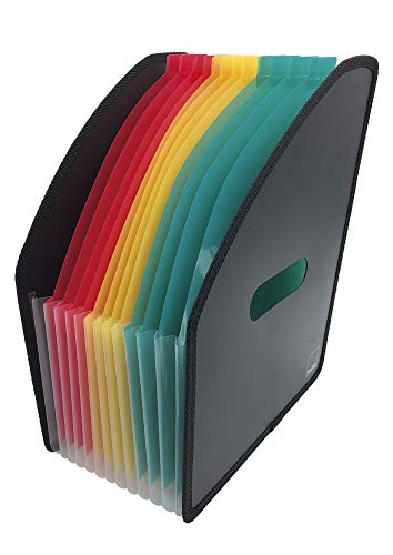 TimeTEX Stehsammler A4 - Fächerstar Compact - 10688 - mit 13 beschriftbaren farbigen Fächern - bis 39cm dehnbar von TimeTEX