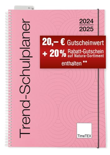 TimeTEX Trend-Schulplaner A4 Flamingo - Ringbuch - Schuljahr 2024-2025 - Lehrerkalender - Unterrichtsplaner - Timetex 10580 von TimeTEX