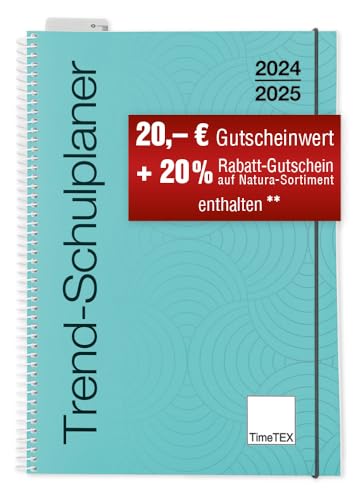 TimeTEX Trend-Schulplaner A5 Lagune - Ringbuch - Schuljahr 2024-2025 - Lehrerkalender - Unterrichtsplaner - Timetex 10591 von TimeTEX