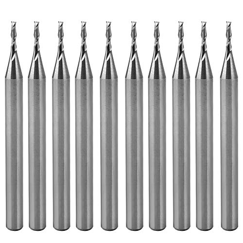 Timelee 10 Stück 1/8 Zoll Schaft 1,0 mm x 4 mm Hartmetall-Flachfräser, CNC-Fräser, 2 Rillen für Acryl, PVC, MDF, Hartholz Timelee 10 Stück 1/8 Zoll Schaft 1,0 mm x 4 mm Hartmetall-Flachfräser, CNC-Fräser, 2 Rillen für Acryl, PVC, MDF, Hartholz von Timelee