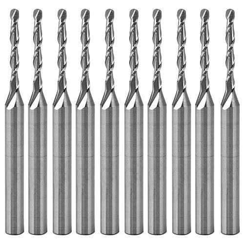 Timelee CNC 10 Stück 1/8 Zoll Schaft 1,5 mm x 12 mm Kugelnase Fräser Spiralfräser Spiralfräser 2 Rillen Hartmetall Schaftfräser zum Gravieren Fräsen 3D Skulpturieren Schruppen Acryl Holz PVC Aluminium Timelee CNC 10 Stück 1/8 Zoll Schaft 1,5 mm x 12 mm Kugelnase Fräser Spiralfräser Spiralfräser 2 Rillen Hartmetall Schaftfräser zum Gravieren Fräsen 3D Skulpturieren Schruppen Acryl Holz PVC Aluminium von Timelee