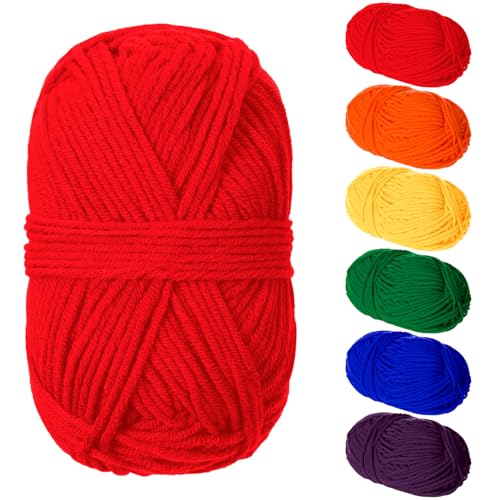 Timgle 6 Knäuel Regenbogen-Garn, Pride-Monat, Strickgarn, Milch-Baumwollgarn, DIY-Faden, handgehäkelt, Armband, Schlüsselanhänger, Hüte, Kostüm, mehrfarbiges Garn für Pride, Gay, LGBT, Partyzubehör Timgle 6 Knäuel Regenbogen-Garn, Pride-Monat, Strickgarn, Milch-Baumwollgarn, DIY-Faden, handgehäkelt, Armband, Schlüsselanhänger, Hüte, Kostüm, mehrfarbiges Garn für Pride, Gay, LGBT, Partyzubehör von Timgle