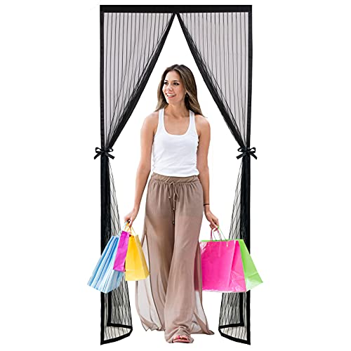 Timizi Fliegengitter Balkontür 85x215cm, Insektenschutz Fliegennetz Full Frame Moskitonetz Magnetverschluss Anti-Mosquito Insekt, für Balkontür Terrassentür. - Schwarz von Timizi