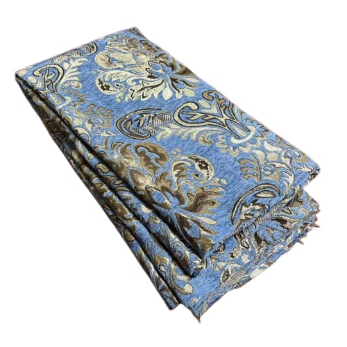 TinaKim Polsterstoff, Damast-Chenille, für Möbel, Stühle, Couch, Material (Blau, 2,7 m) von TinaKim