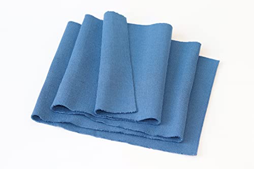 TinaKim Rippen für Bündchenstoff, für Bündchen, Saum, geripptes Material, zum Nähen von Pullovern und Jacken (Streifen von Graublau, 100 x 20 cm) von TinaKim