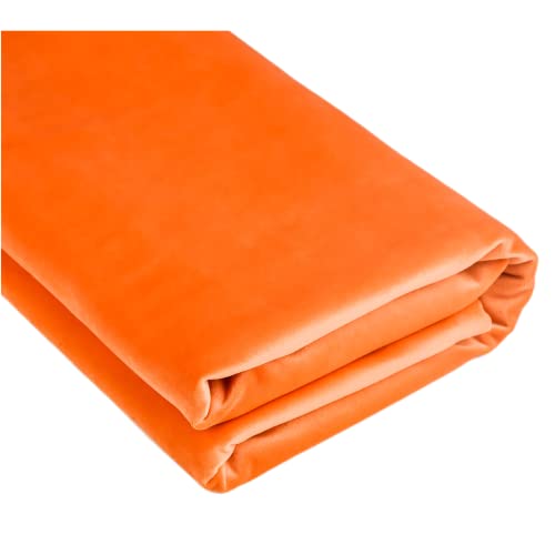 TinaKim Samtstoff für Polstermöbel, Sofa, Stuhlbezug, Material (Orange, Meterware, Breite 147cm) von TinaKim