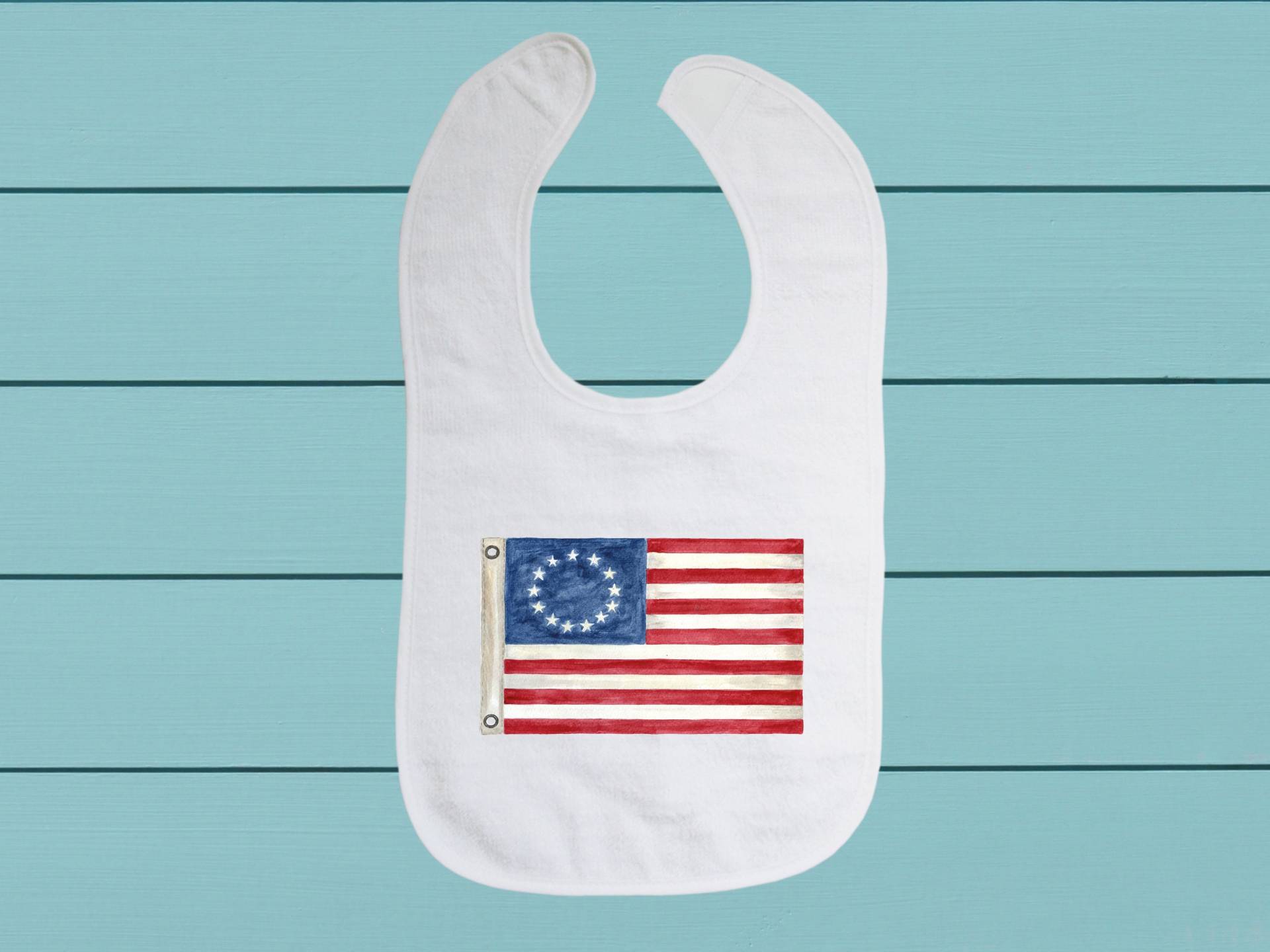 American Flag Lätzchen - Baumwoll Frottee Tuch Baby Lätzchen Mit Weichem Verschluss von TinaLabadiniDesigns