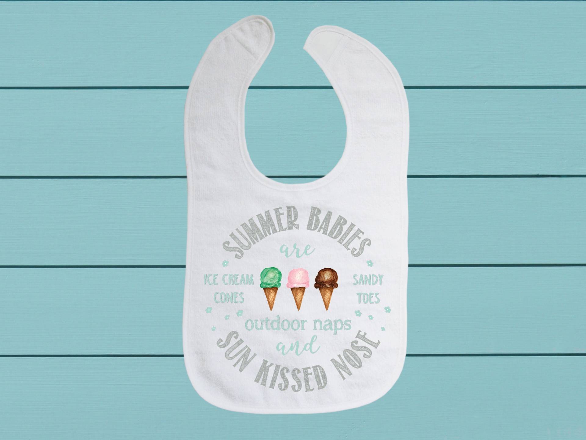 Summer Babies Lätzchen - Baumwoll Frottee Tuch Baby Lätzchen Mit Weichem Verschluss von TinaLabadiniDesigns