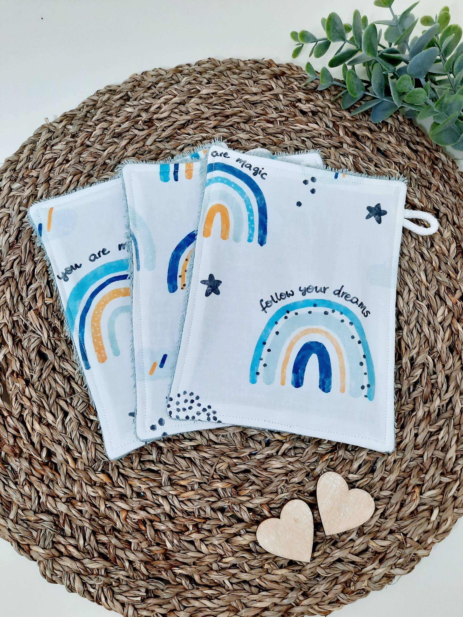Waschlappen Set, Frotteewaschlappen, Boho Regenbogen Blau, Waschlappen, Babywaschlappen, Wieder Verwendbar Und Nachhaltig Waschlappen Set, Frotteewaschlappen, Boho Regenbogen Blau, Waschlappen, Babywaschlappen, Wieder Verwendbar Und Nachhaltig von TinasCharmelli