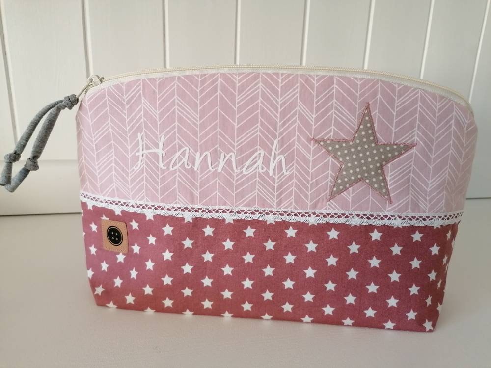 Kulturtasche/Windeltasche Mit Name /sterne /Rosa/Altrosa /Geschenk Zur Geburt/Taufgeschenk/Personalisiertes Geschenk Kulturtasche/Windeltasche Mit Name /sterne /Rosa/Altrosa /Geschenk Zur Geburt/Taufgeschenk/Personalisiertes Geschenk von TinasKnoepfchen