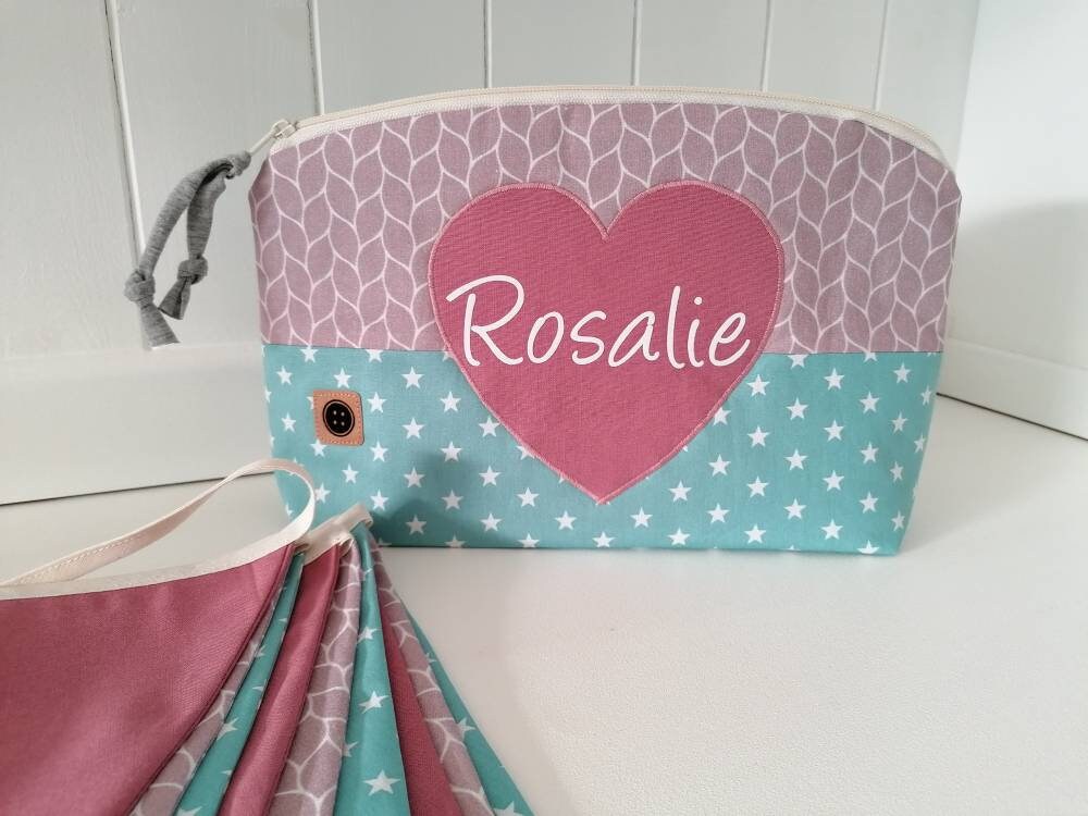 Windeltasche Inklusive Name, Altrosa /Grau, Geschenk Zur Geburt, Baby, Taufgeschenk Windeltasche Inklusive Name, Altrosa /Grau, Geschenk Zur Geburt, Baby, Taufgeschenk von TinasKnoepfchen